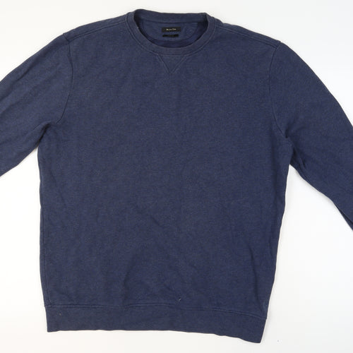 Massimo Dutti Men's Blue Casual Fit Long Sleeve Crew Neck Sweatshirt Size L