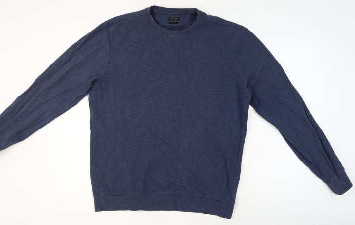 Massimo Dutti Men's Blue Casual Fit Long Sleeve Crew Neck Sweatshirt Size L