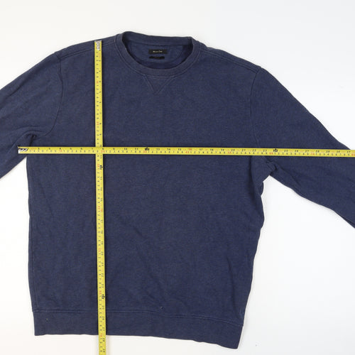 Massimo Dutti Men's Blue Casual Fit Long Sleeve Crew Neck Sweatshirt Size L