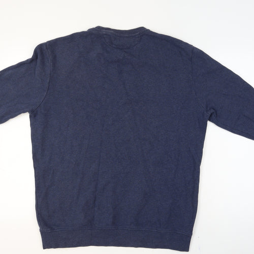 Massimo Dutti Men's Blue Casual Fit Long Sleeve Crew Neck Sweatshirt Size L