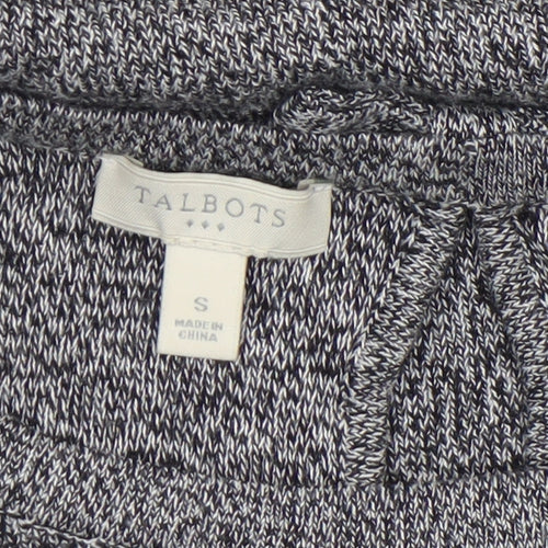 Talbots Women Grey Short Sleeve Knit Top Small Cotton Blend