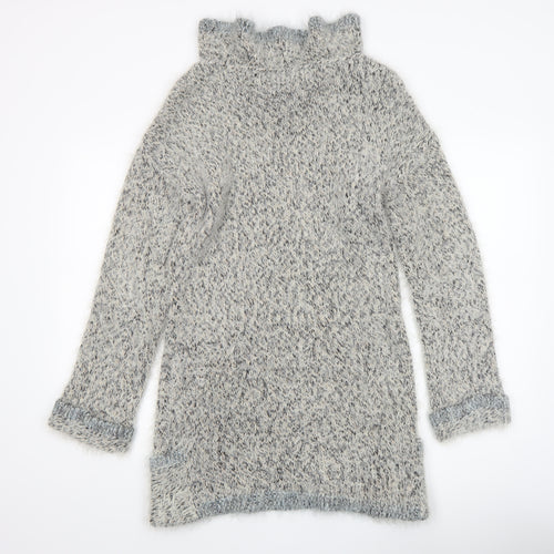 Marks and Spencer Per Una Grey Roll Neck Chunky Knit Wool Blend Jumper Women’s M