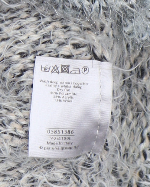Marks and Spencer Per Una Grey Roll Neck Chunky Knit Wool Blend Jumper Women’s M