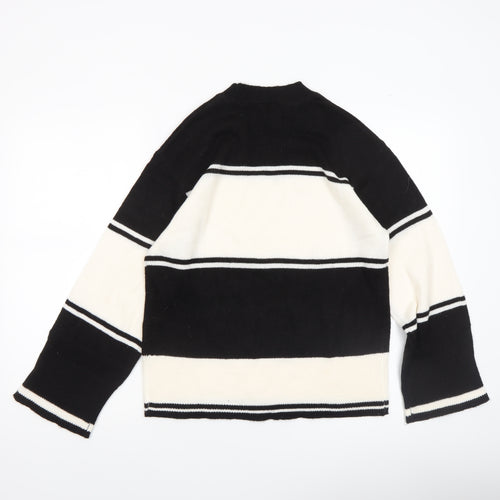 H&M Divided Women's Black White Striped Knit Jumper XS