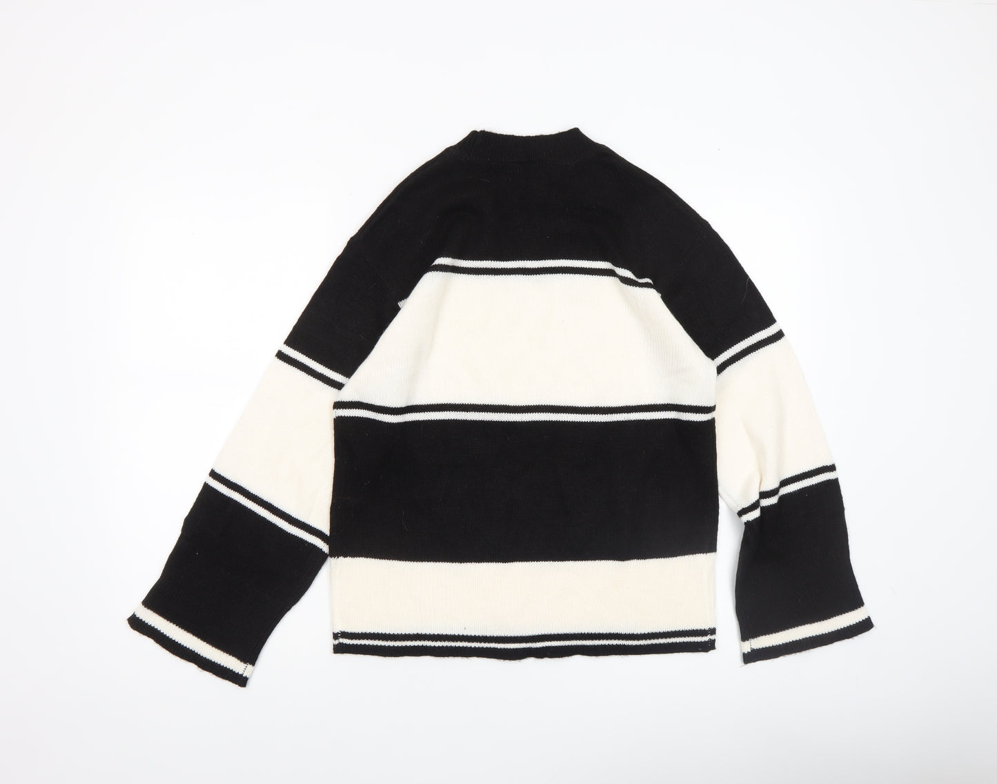H&M Divided Women's Black White Striped Knit Jumper XS