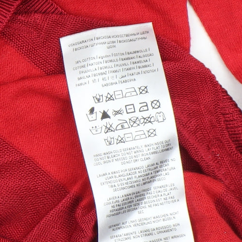 Guess Women's Red Boat Neck Long Sleeve Pullover Jumper Size 6