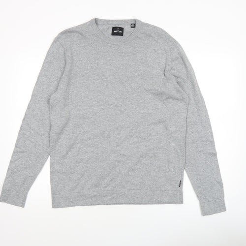 Only & Sons Men's Grey L Knit Crew Neck Pullover Jumper
