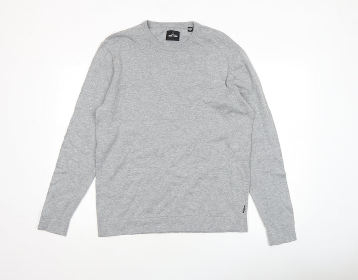 Only & Sons Men's Grey L Knit Crew Neck Pullover Jumper