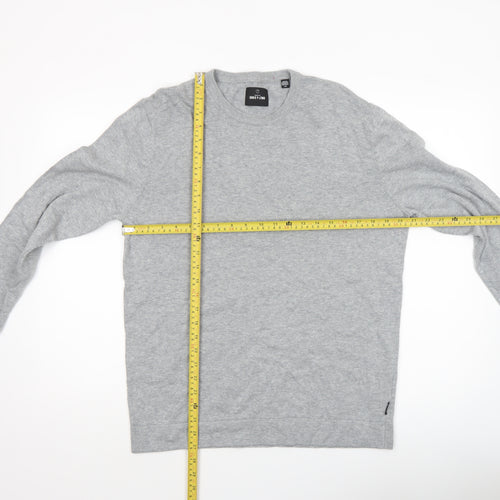 Only & Sons Men's Grey L Knit Crew Neck Pullover Jumper