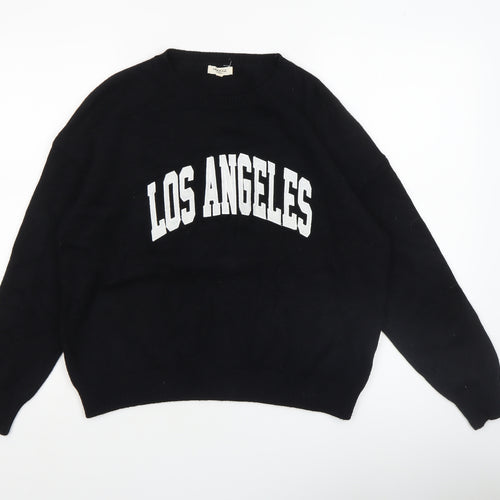 Moode Paris Women Black Los Angeles Knit Pullover Jumper One Size