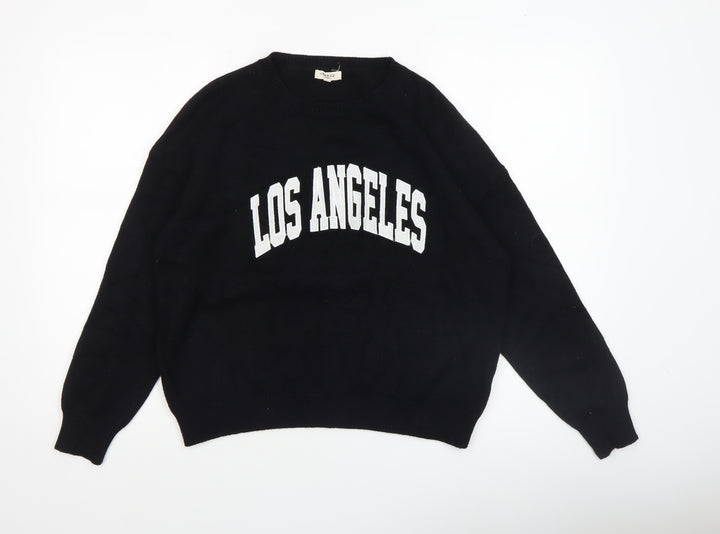 Moode Paris Women Black Los Angeles Knit Pullover Jumper One Size