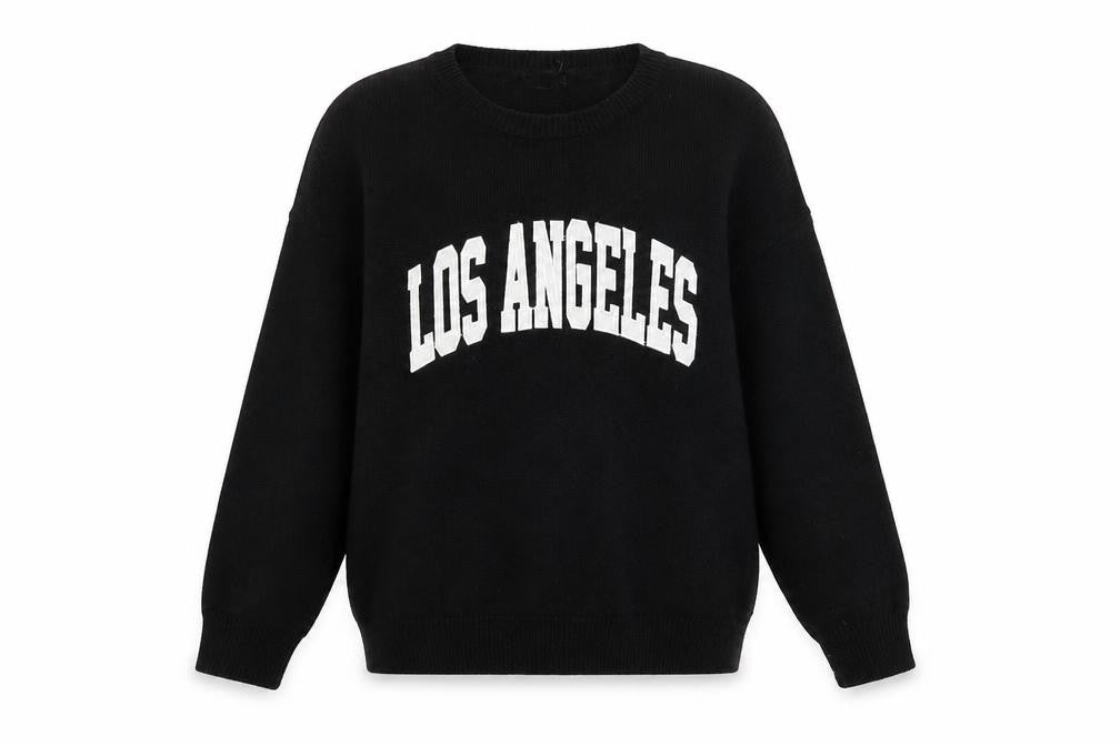 Front view of Moode Paris Women Black Los Angeles Knit jumper One Size