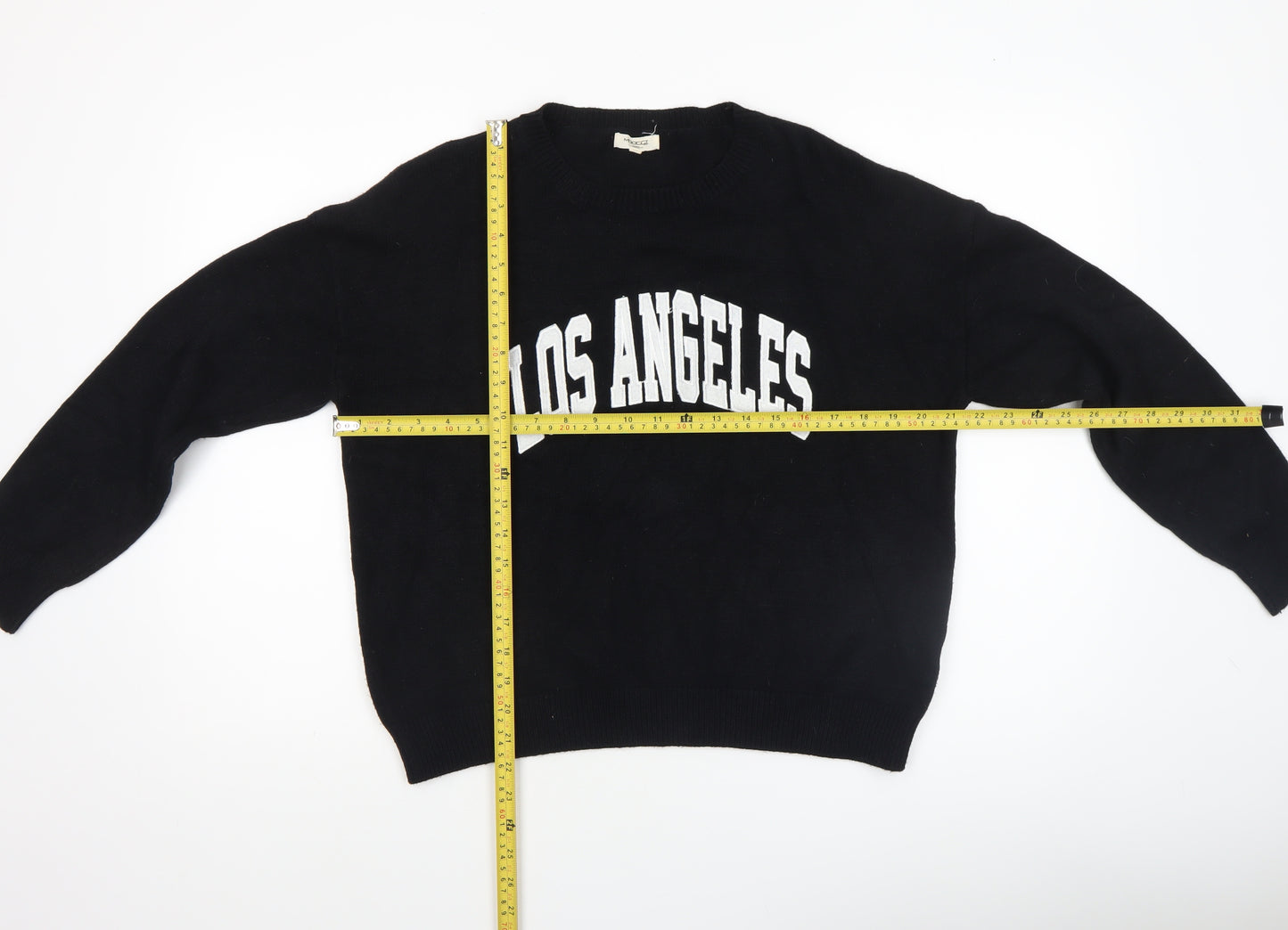 Moode Paris Women Black Los Angeles Knit Pullover Jumper One Size