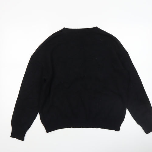 Moode Paris Women Black Los Angeles Knit Pullover Jumper One Size