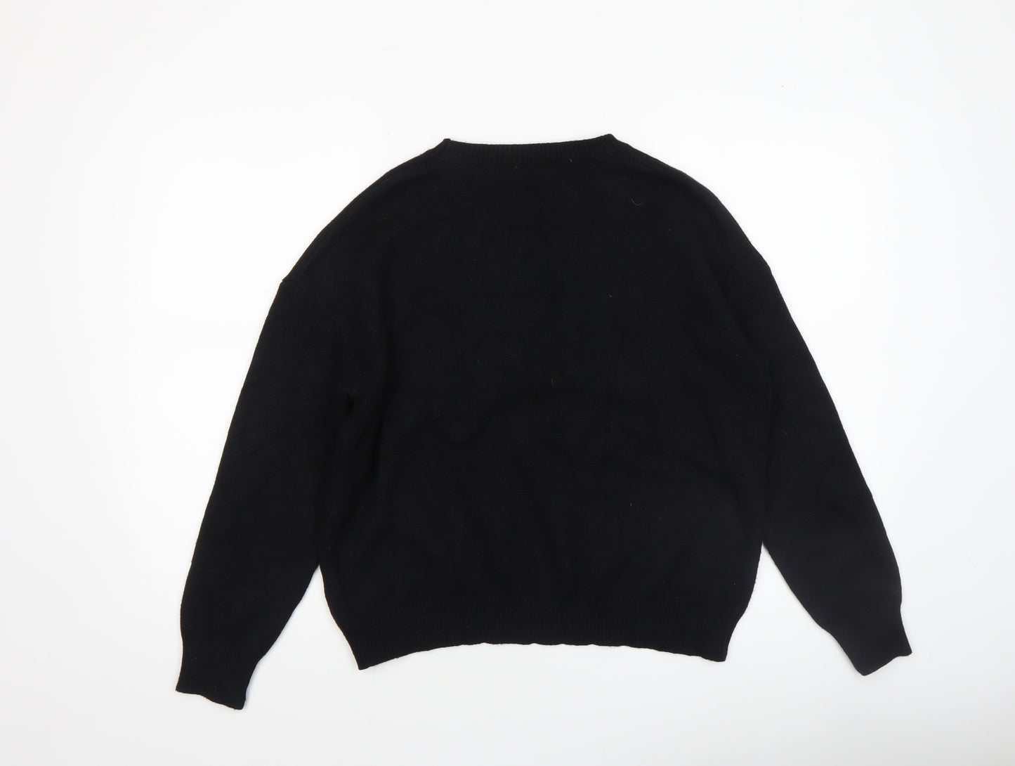 Moode Paris Women Black Los Angeles Knit Pullover Jumper One Size