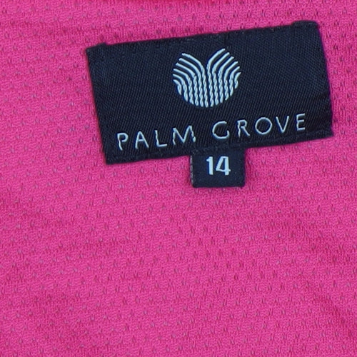 Palm Grove Women's Pink Wool Blend V-Neck Jumper Size 14