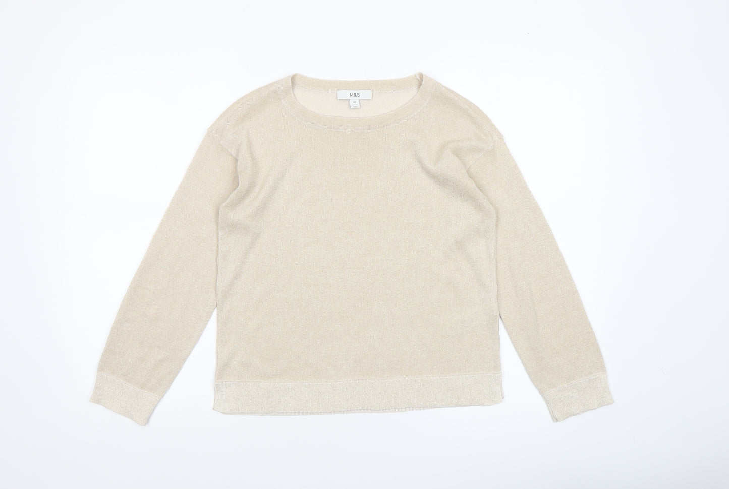 Marks and Spencer Women’s Beige XS Crew Neck Long Sleeve Knit Jumper