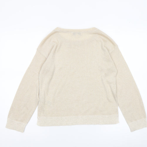 Marks and Spencer Women’s Beige XS Crew Neck Long Sleeve Knit Jumper