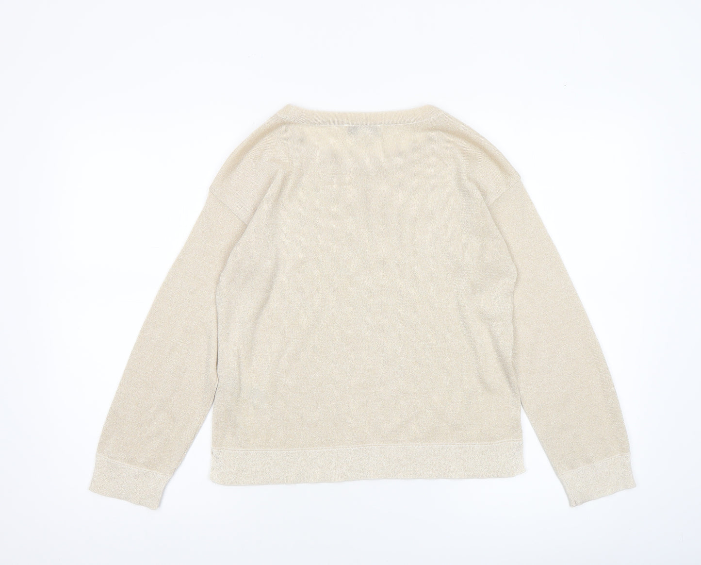 Marks and Spencer Women’s Beige XS Crew Neck Long Sleeve Knit Jumper