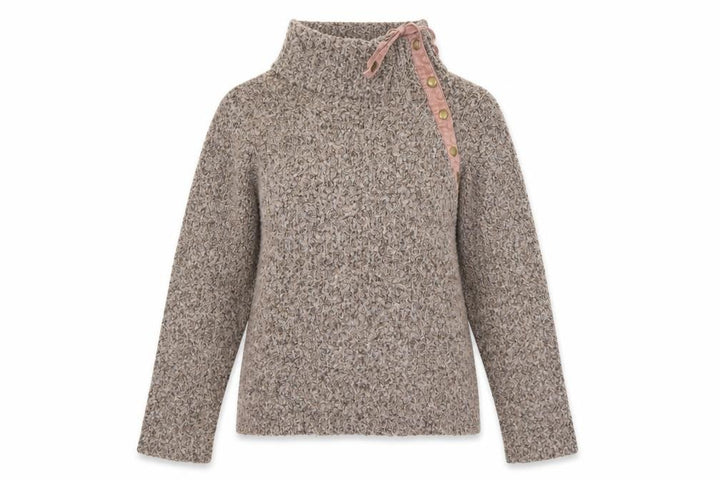 M&Co Women Brown Chunky Knit High Neck Pullover Jumper L