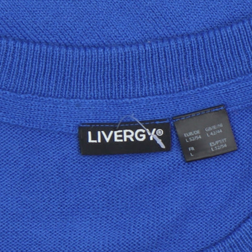 Livergy Men Blue Christmas Fair Isle Pullover Jumper L