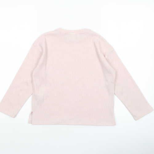 Zara Girls Pink Pullover Jumper 6-7 Years Soft Knit Crew Neck
