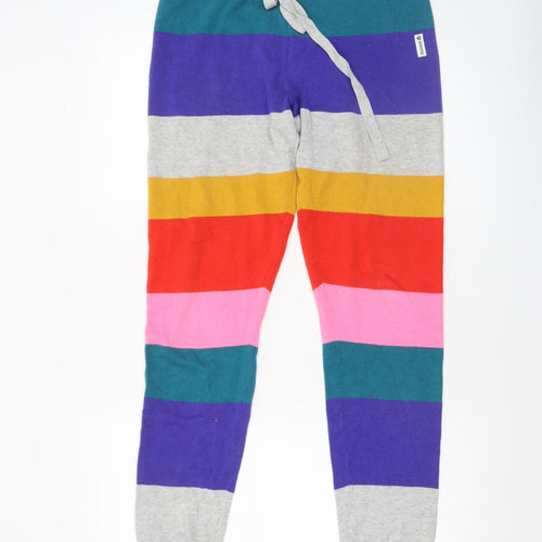 Reebok Womens Multicoloured Striped Cotton Joggers S