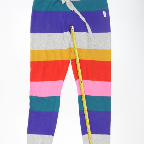 Reebok Womens Multicoloured Striped Cotton Joggers S