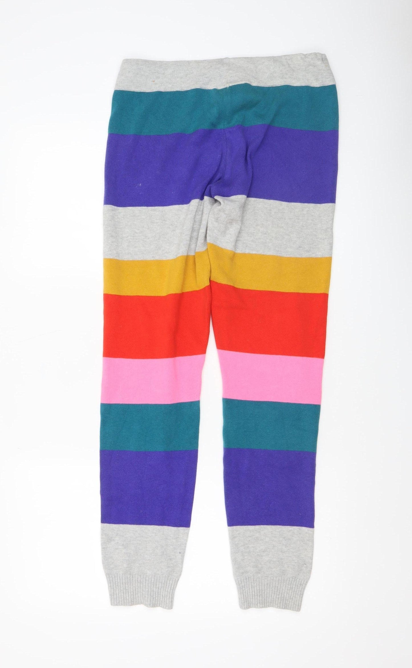 Reebok Womens Multicoloured Striped Cotton Joggers S