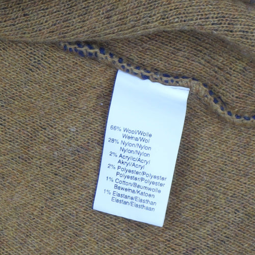 Chiaramente Womens Blue Wool Cape Jumper L Relaxed Fit
