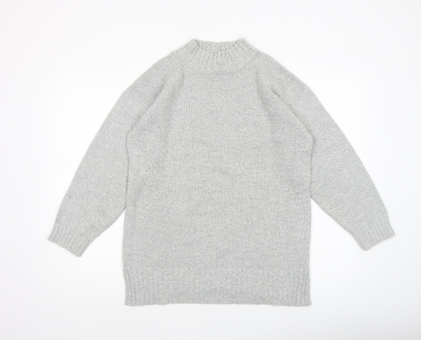 Mixed Spice Womens Grey Mock Neck Knit Pullover Jumper Size S