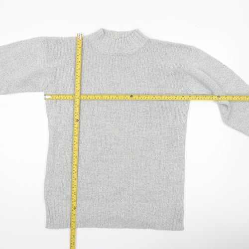 Mixed Spice Womens Grey Mock Neck Knit Pullover Jumper Size S