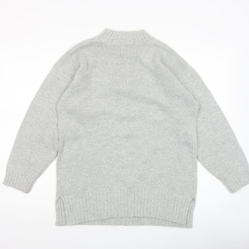 Mixed Spice Womens Grey Mock Neck Knit Pullover Jumper Size S