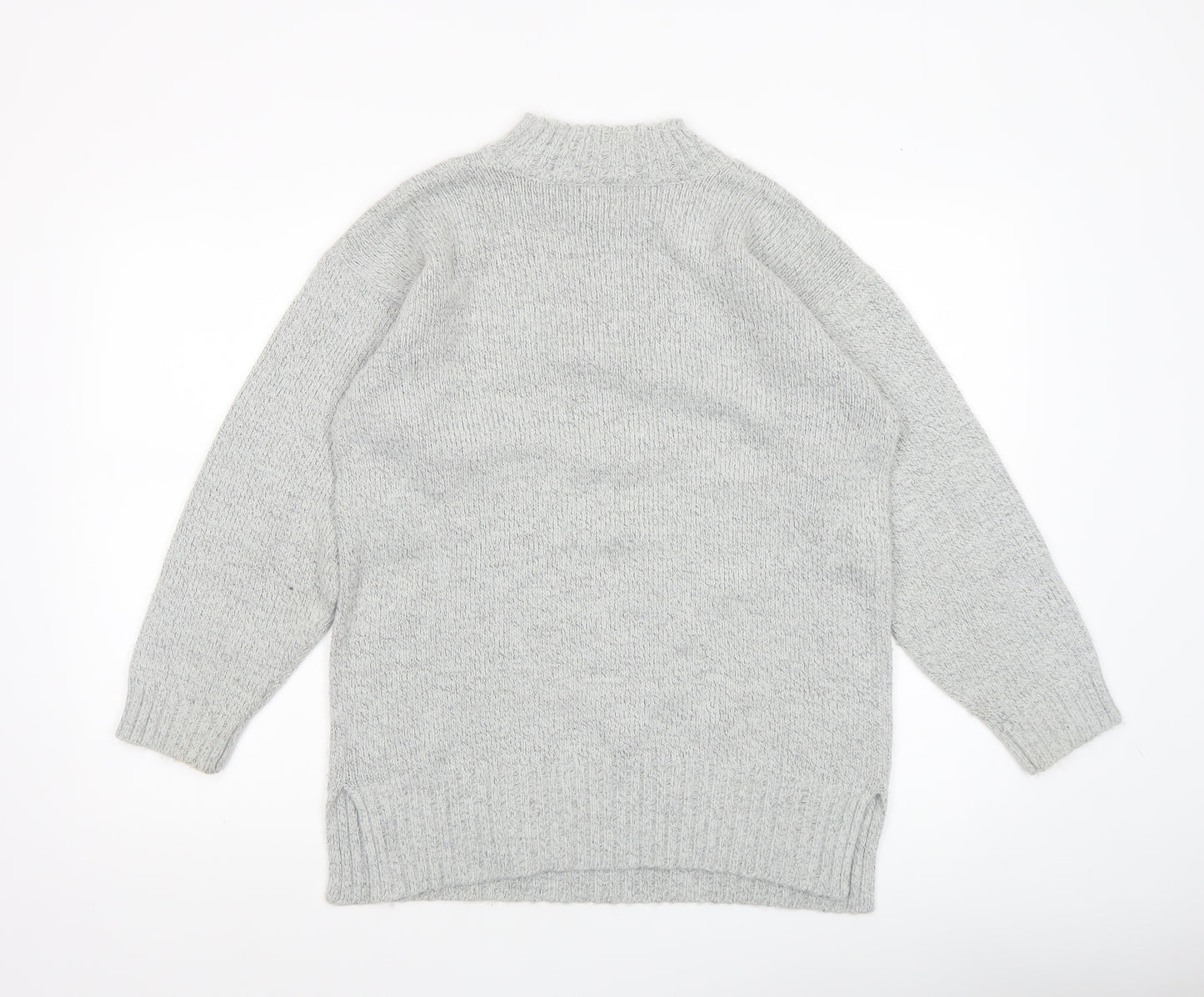 Mixed Spice Womens Grey Mock Neck Knit Pullover Jumper Size S