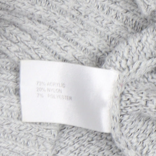 Mixed Spice Womens Grey Mock Neck Knit Pullover Jumper Size S