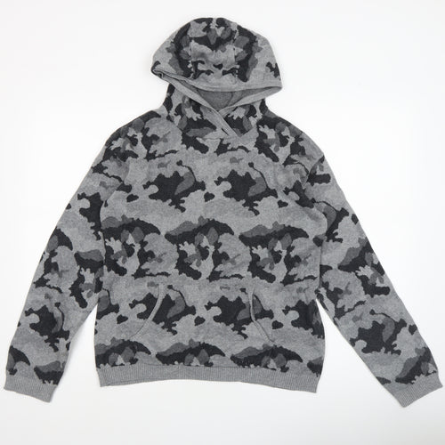 Firetrap Boys Grey Camouflage Hooded Cotton Pullover Jumper 13 Years