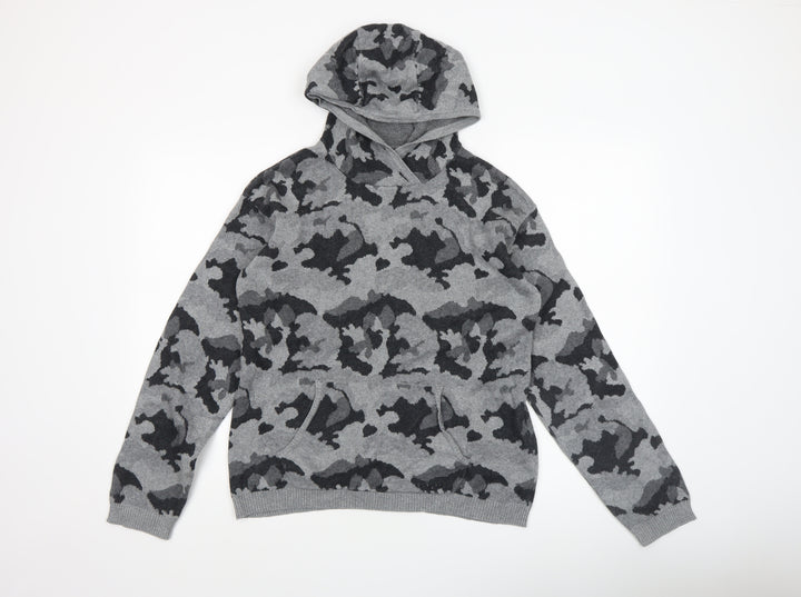 Firetrap Boys Grey Camouflage Hooded Cotton Pullover Jumper 13 Years