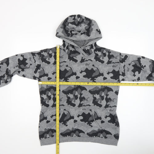 Firetrap Boys Grey Camouflage Hooded Cotton Pullover Jumper 13 Years