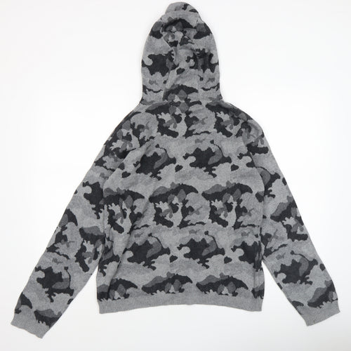 Firetrap Boys Grey Camouflage Hooded Cotton Pullover Jumper 13 Years