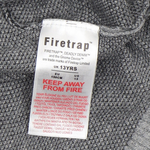 Firetrap Boys Grey Camouflage Hooded Cotton Pullover Jumper 13 Years