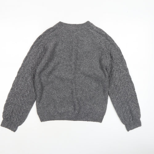 John Lewis Girls Grey Cable Knit Pullover Jumper Age 12 Years
