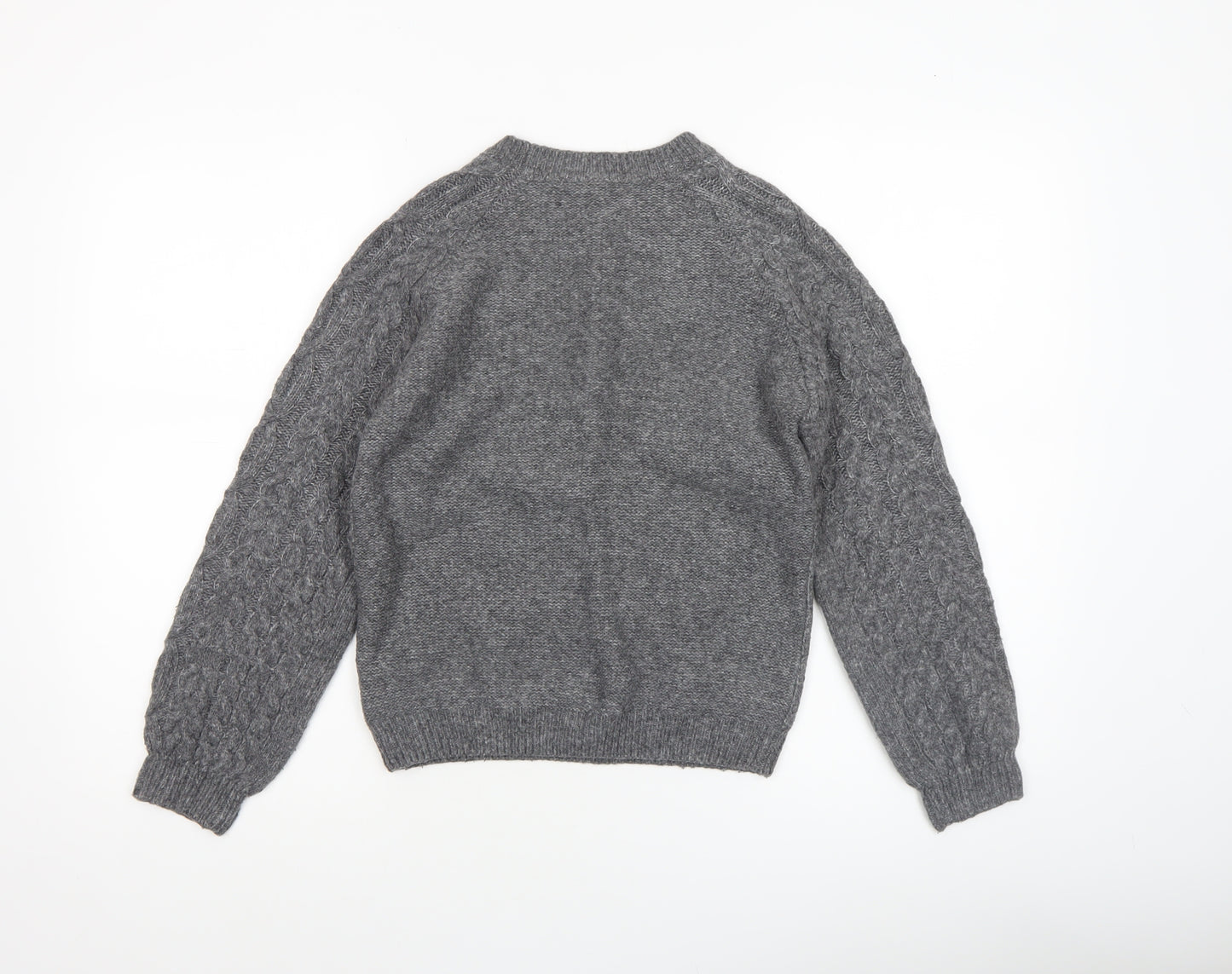 John Lewis Girls Grey Cable Knit Pullover Jumper Age 12 Years