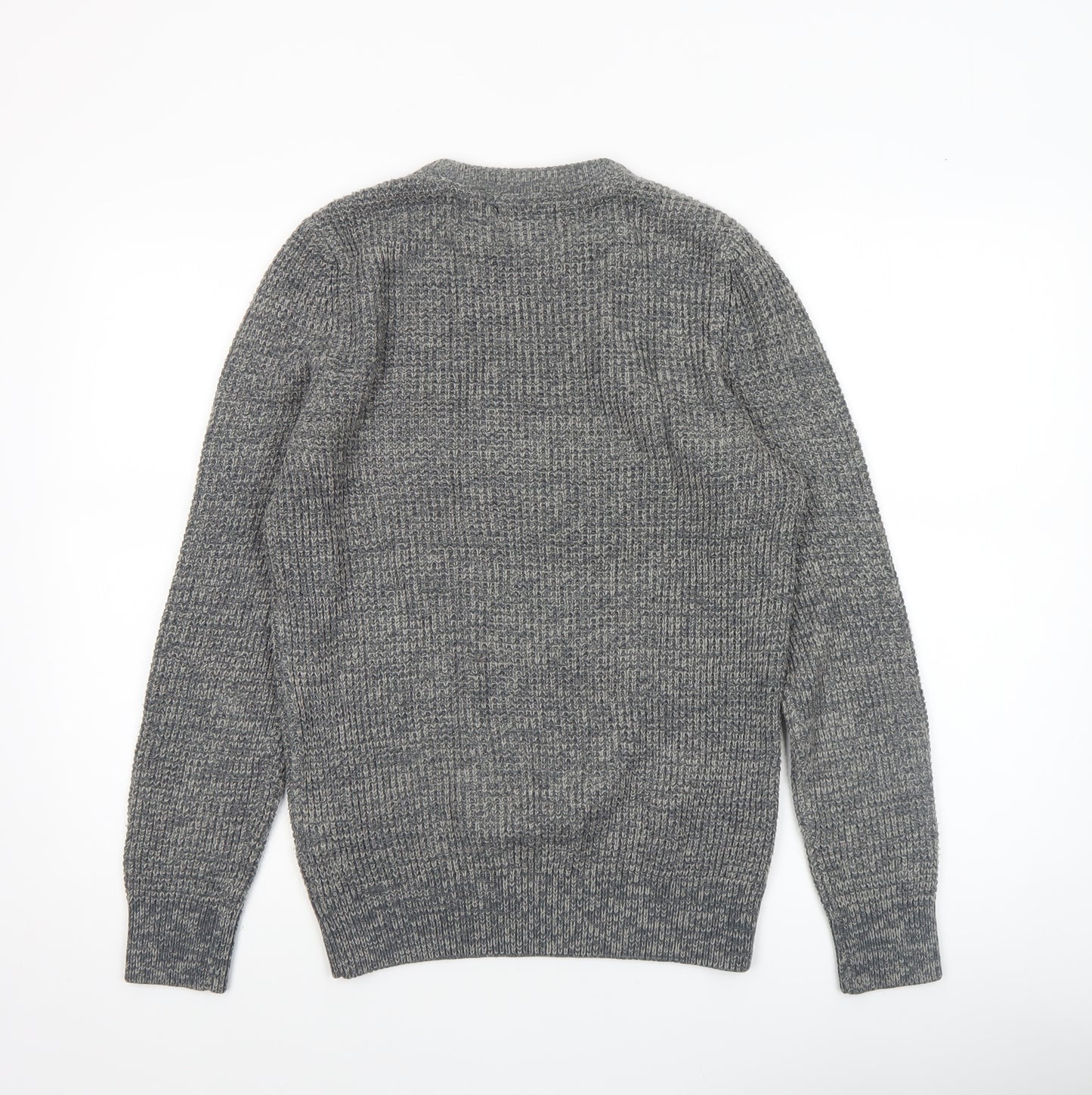 New Look Men Grey Chunky Knit Crew Neck Jumper XS