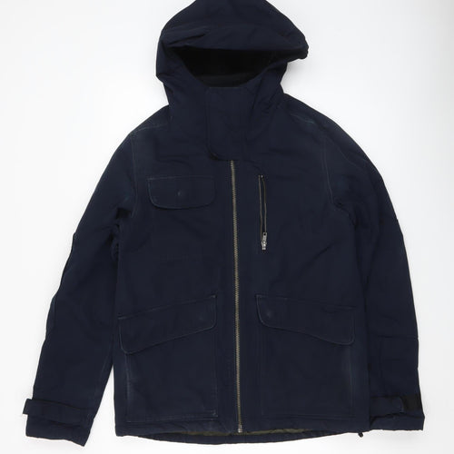 Next Men's Blue Hooded Parka Jacket Size Small