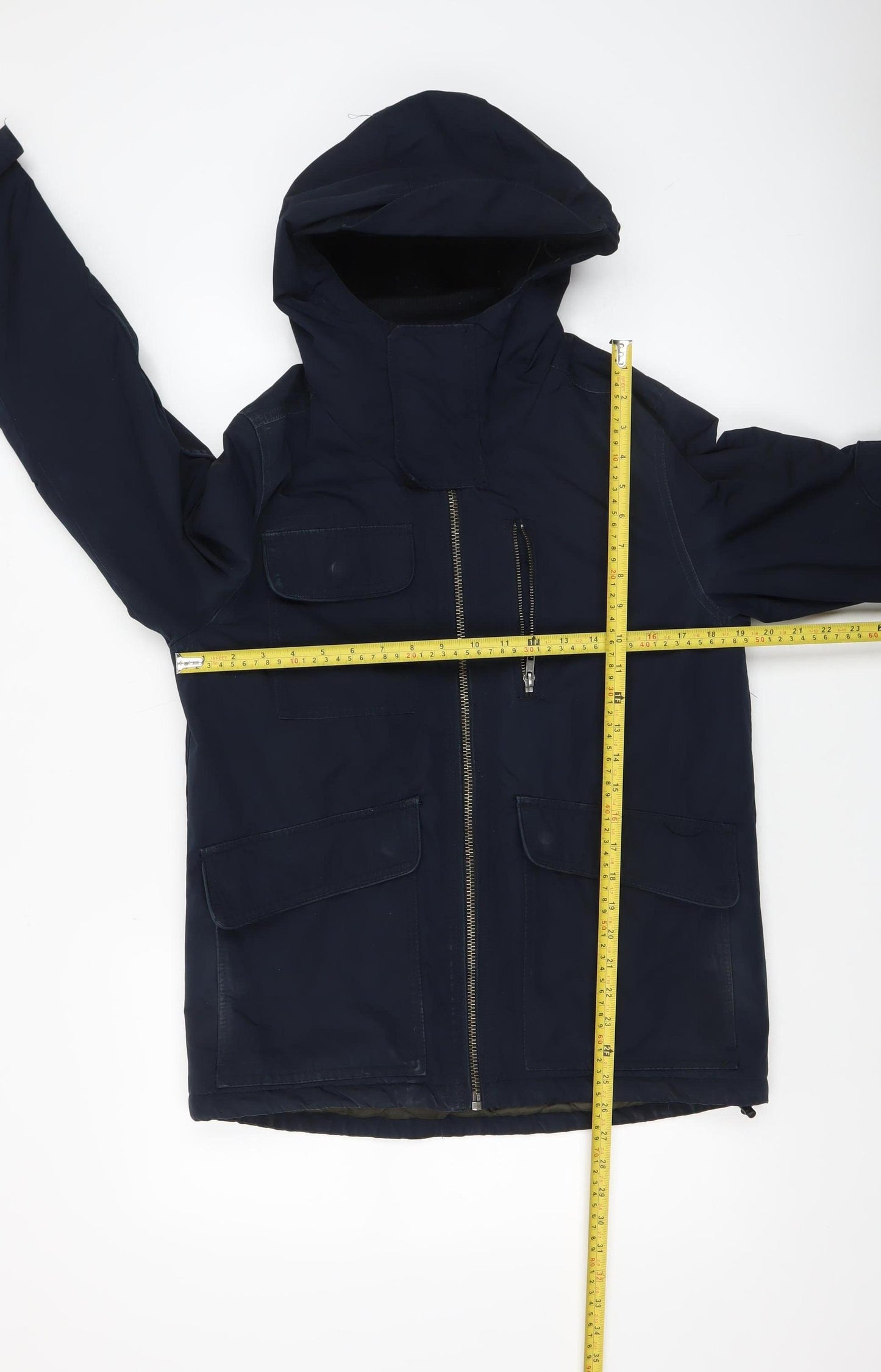 Next Men's Blue Hooded Parka Jacket Size Small