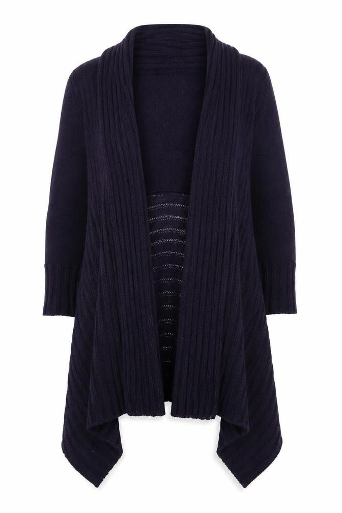 Front view of Marks & Spencer Women’s Purple Wool Blend Open Cardigan M