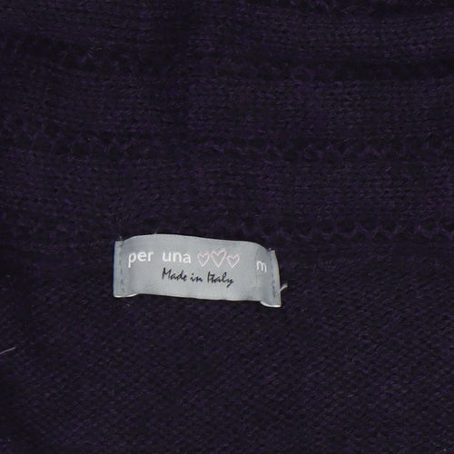 Marks and Spencer Women’s Purple Wool Blend Open Cardigan M