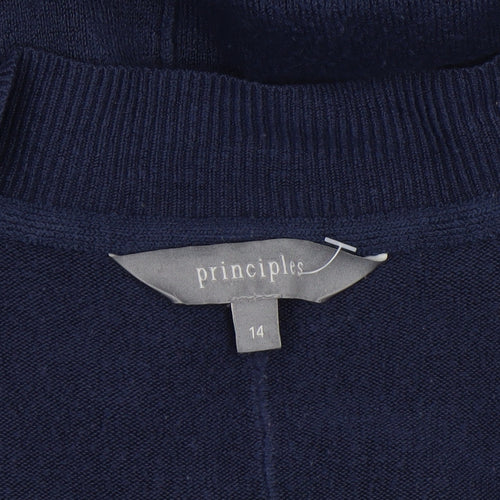 Principles Women’s Blue Long Sleeve Open Cardigan Size 14