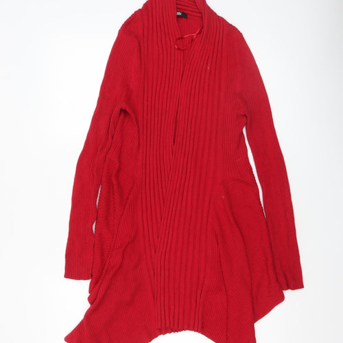 Marks and Spencer Women’s Red Ribbed Knit Cardigan Size 12