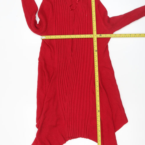 Marks and Spencer Women’s Red Ribbed Knit Cardigan Size 12